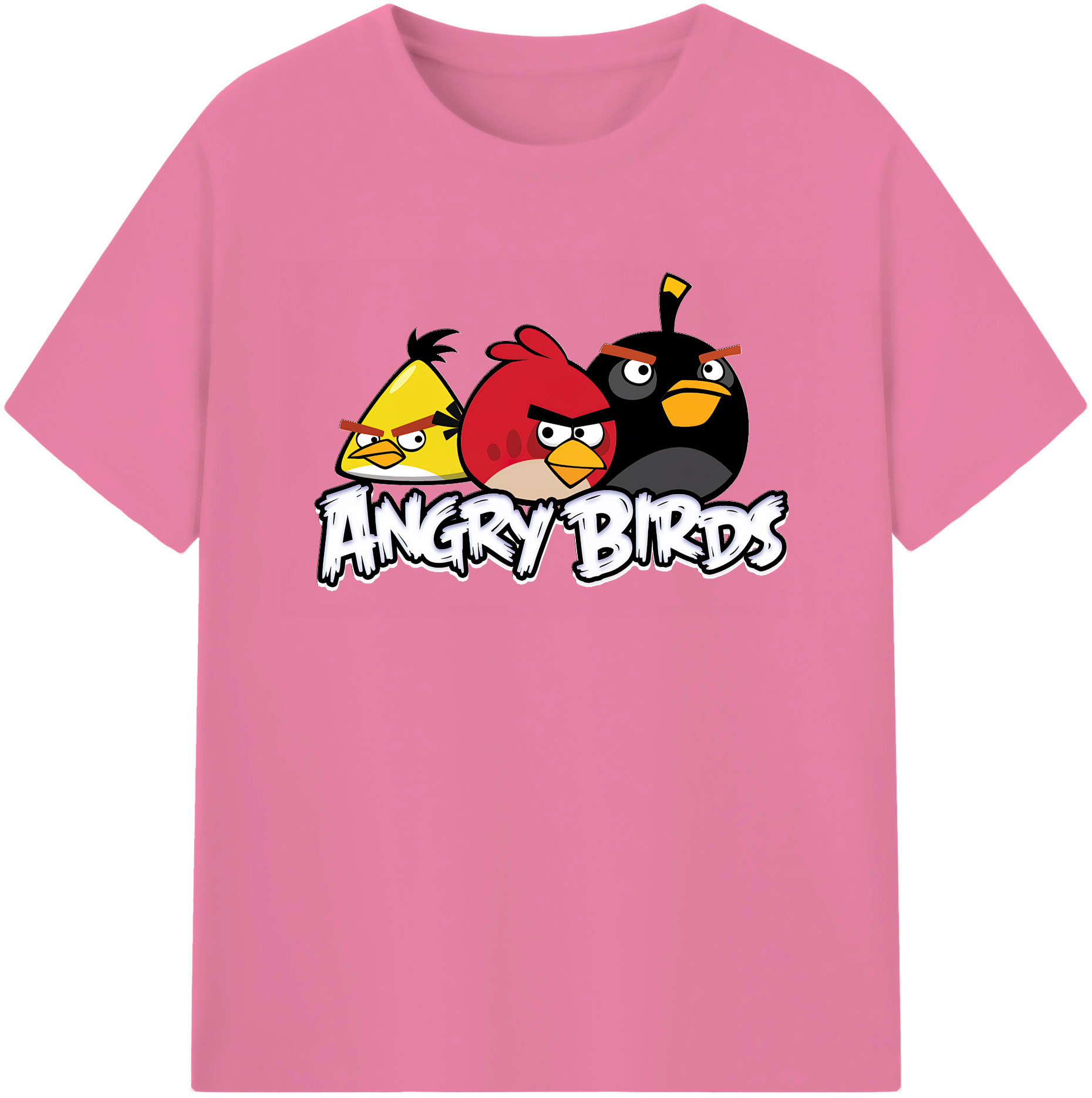 （画像用） Angry Birds アングリーバード 綿100％半袖Tシャツ（フロントプリント）